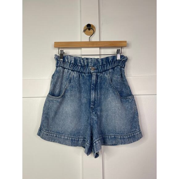 NEW Isabel Marant Titea Denim Elastic Waist Light Blue Women's Shorts Size: 6 - Picture 2 of 8